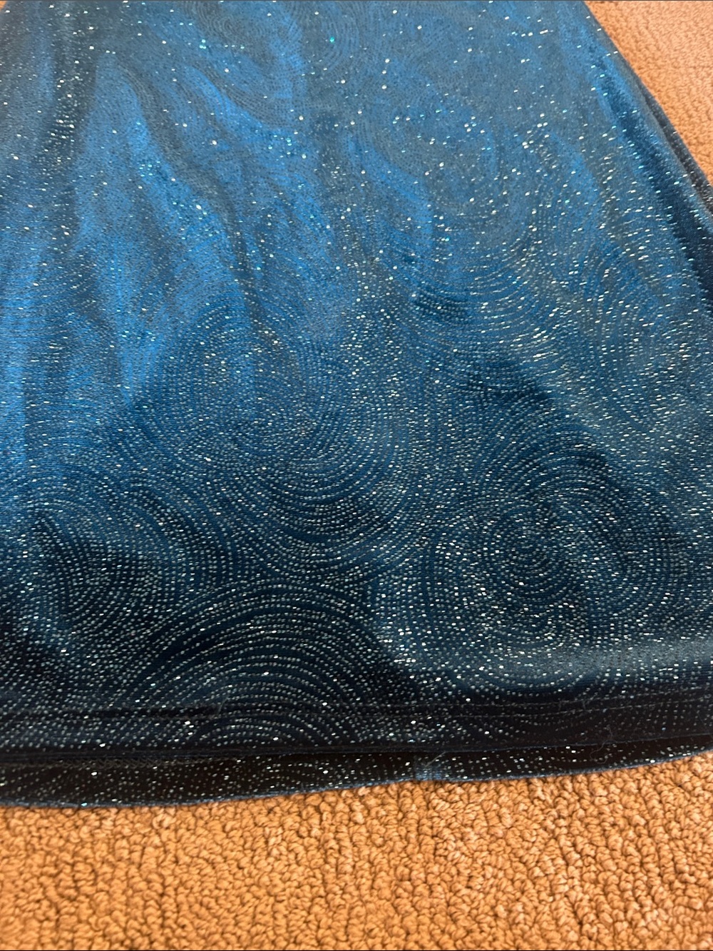B Darlin Teal Glitter Cowl Neck Mini Dress - Picture 8 of 13